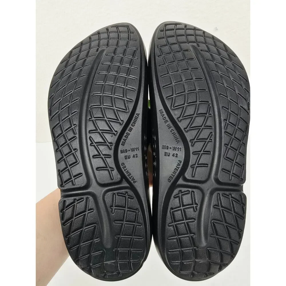 OOFOS Ooahh Slides Recovery Sandals Black M9 W11 New